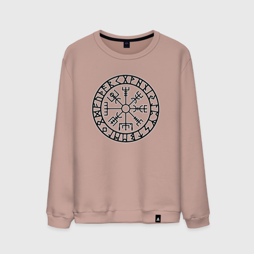 Мужской свитшот хлопок Vegvisir, цвет пыльно-розовый