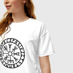 Женская футболка хлопок Oversize Vegvisir - фото 2