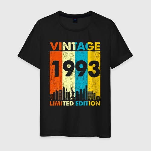 Мужская футболка хлопок Винтаж 1993 лимитированная серия, цвет черный