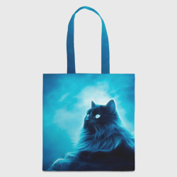 Шоппер 3D Задумчивый кот на фоне ночного неба