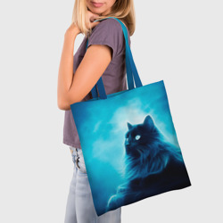 Шоппер 3D Задумчивый кот на фоне ночного неба - фото 2