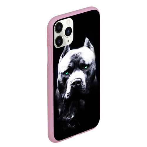 Чехол для iPhone 11 Pro Max матовый Питбуль: Американский питбультерьер, цвет розовый - фото 3