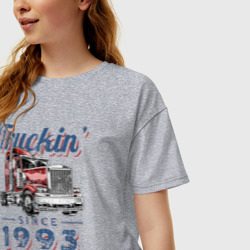 Женская футболка хлопок Oversize Грузовик с 1993 года - фото 2