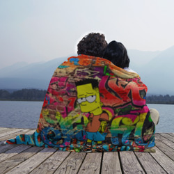 Плед 3D Крутой Барт Симпсон на фоне граффити - фото 2