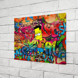 Холст прямоугольный Крутой Барт Симпсон на фоне граффити - фото 2