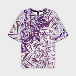Мужская футболка oversize 3D Фиолетовые мандалы