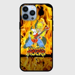 Чехол для iPhone 13 Pro Max Гомер Симпсон играет на гитаре - рок