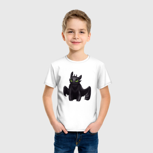 Детская футболка хлопок Ночная фурия - дракон Беззубик, цвет белый - фото 3