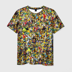 Мужская футболка 3D Симпсоны все Герои