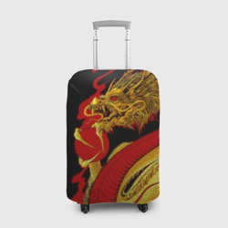 Чехол для чемодана 3D Японский Золотой Дракон
