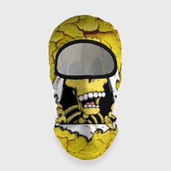 Балаклава 3D Скелет Барта Симпсона разрывает штукатурку стены