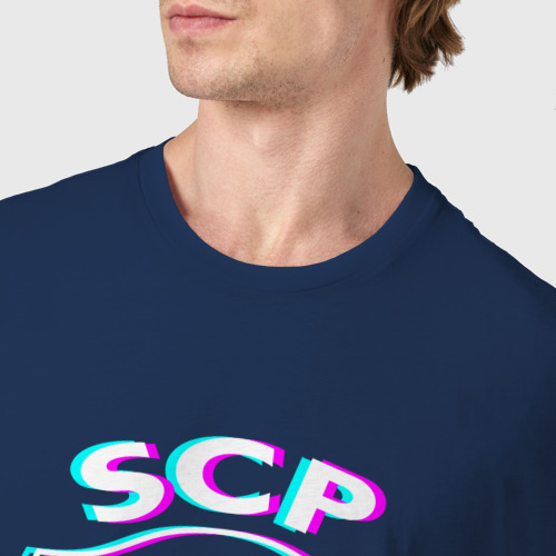 Мужская футболка хлопок с принтом Sporting FC в стиле glitch, фото #4