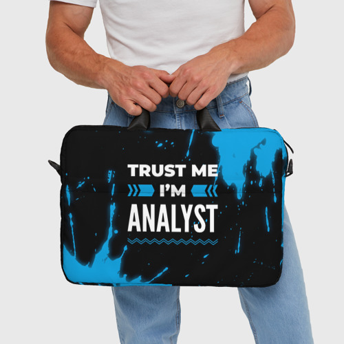 Сумка для ноутбука 3D Trust me I'm analyst dark, цвет 3D печать - фото 5