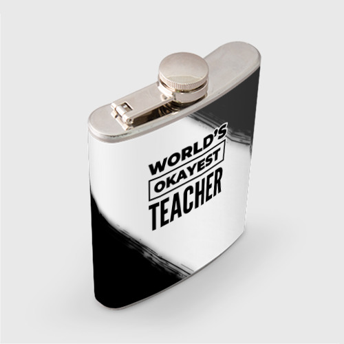 Фляга World's okayest teacher - white - фото 2