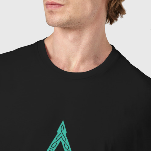 Мужская футболка хлопок с принтом Assassins Creed Valhalla - logo, фото #4