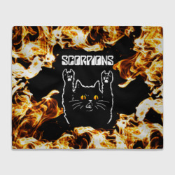 Плед 3D Scorpions рок кот и огонь