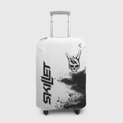 Чехол для чемодана 3D Skillet и рок символ на светлом фоне