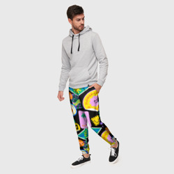 Мужские брюки 3D Летние наклейки pop-art паттерн - фото 2