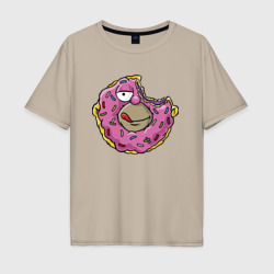 Гомер Симпсон - пончик – Футболка оверсайз из хлопка с принтом купить со скидкой в -16%