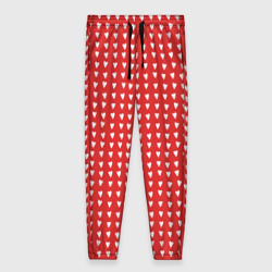 Женские брюки 3D Красные сердечки паттерн