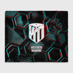 Плед 3D Atletico Madrid FC в стиле glitch на темном фоне