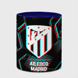 Кружка с полной запечаткой Atletico Madrid FC в стиле glitch на темном фоне - фото 2