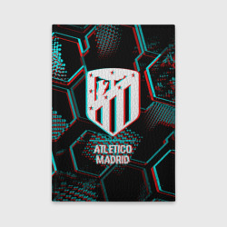 Обложка для автодокументов Atletico Madrid FC в стиле glitch на темном фоне