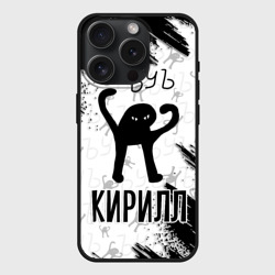 Чехол силиконовый для Apple iPhone 15 Pro матовый Кот ъуъ Кирилл