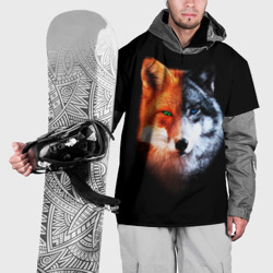 Накидка на куртку 3D Волк и Лисица