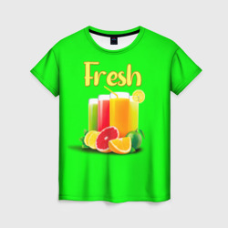 Фруктовые соки Fresh – Женская футболка 3D с принтом купить со скидкой в -23%