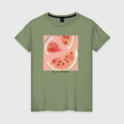 Время для арбузов – Женская футболка хлопок с принтом купить со скидкой в -20%