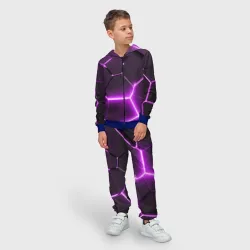 Детский костюм 3D Фиолетовые неоновые геометрические плиты - фото 2