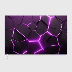 Флаг 3D Фиолетовые неоновые геометрические плиты