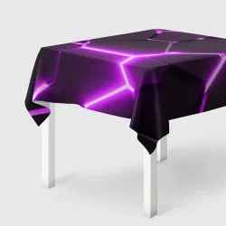 Скатерть 3D Фиолетовые неоновые геометрические плиты