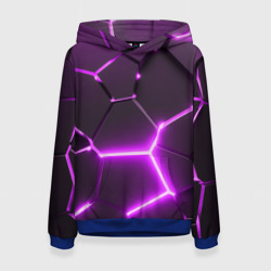 Женская толстовка 3D Фиолетовые неоновые геометрические плиты