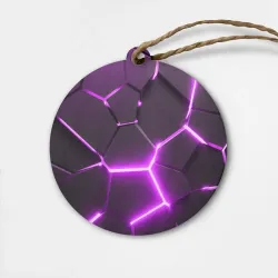 Деревянная игрушка круг Фиолетовые неоновые геометрические плиты