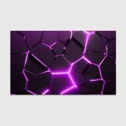 Бумага для упаковки 3D Фиолетовые неоновые геометрические плиты