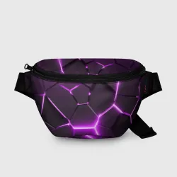Поясная сумка 3D Фиолетовые неоновые геометрические плиты
