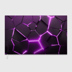 Флаг 3D Фиолетовые неоновые геометрические плиты