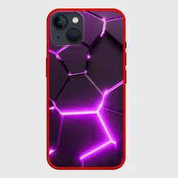Чехол для iPhone 14 Фиолетовые неоновые геометрические плиты