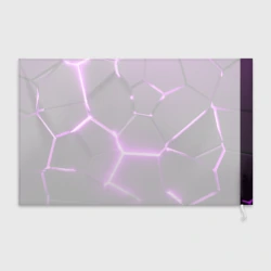 Флаг 3D Фиолетовые неоновые геометрические плиты - фото 2