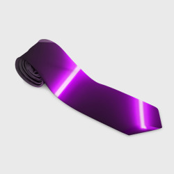 Галстук 3D Фиолетовые неоновые геометрические плиты