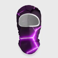 Балаклава 3D Фиолетовые неоновые геометрические плиты