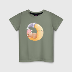 Детская футболка хлопок Мишка спит на месяце