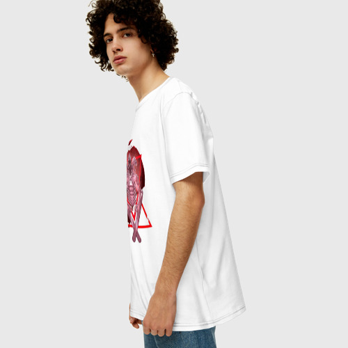 Мужская футболка хлопок Oversize Дэндзи в форме демона - фото 5