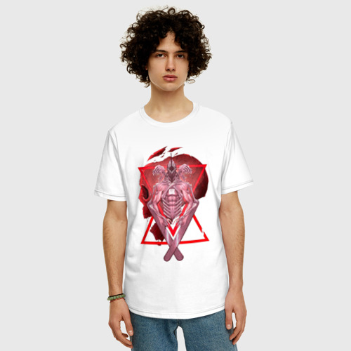 Мужская футболка хлопок Oversize Дэндзи в форме демона - фото 3