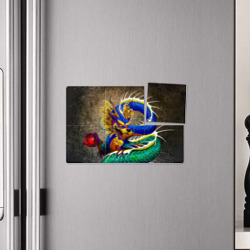 Плакат с принтом Разноцветный Японский Дракон для любого человека, вид спереди №4. Цвет основы: белый