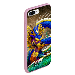 Чехол для iPhone 7Plus/8 Plus матовый Разноцветный Японский Дракон - фото 2