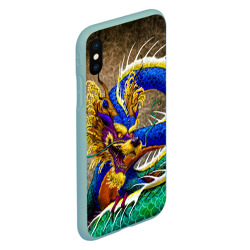 Чехол для iPhone XS Max матовый Разноцветный Японский Дракон - фото 2