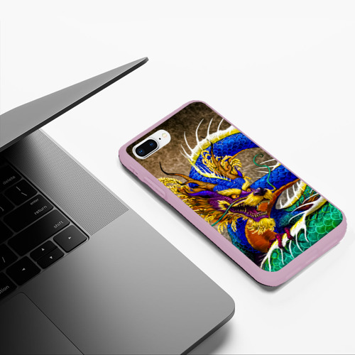 Чехол для iPhone 7Plus/8 Plus матовый с принтом Разноцветный Японский Дракон, фото #5